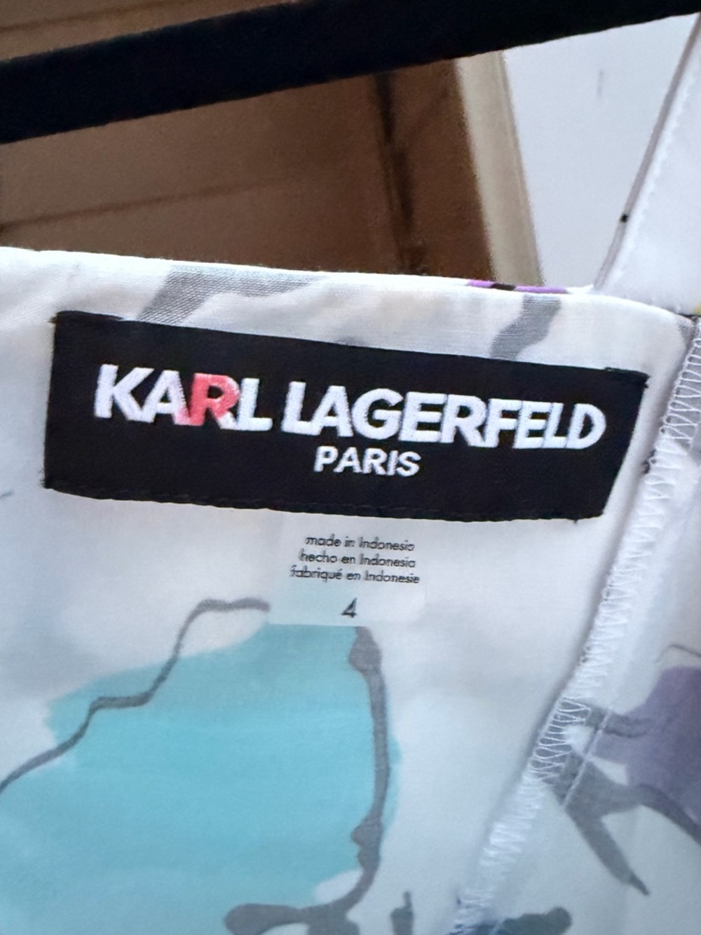 🆕🌸🦋Karl Lagerfeld Paris Floral Midi Cotton Pockets Dress White Summer Size4 6 12 - Picture 15 of 17